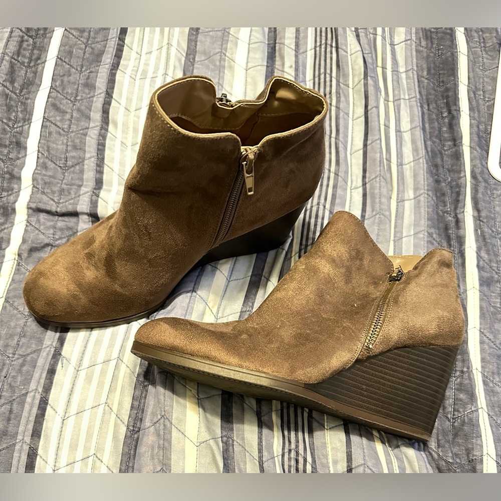 Style & Co. Tan Suede Ankle Booties